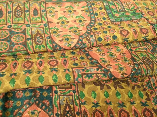 平和屋着物●上質な小紋　紬地　洋花文　正絹　逸品　未使用　DAAY9197az