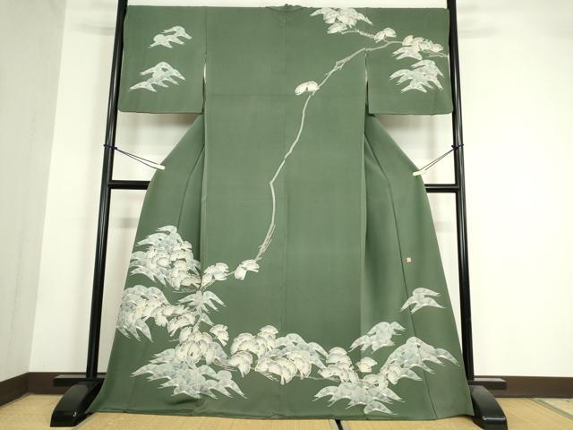 平和屋着物●本加賀友禅作家　鶴見保次　訪問着　松　正絹　逸品　DAAY9247az