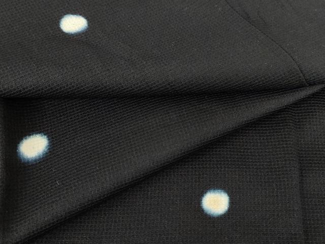 平和屋着物●上質な小紋　絞り　霞文　蛍暈し　黒地　正絹　逸品　DAAY9254az