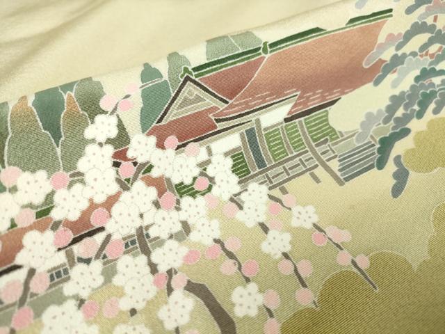 平和屋着物○十日町友禅作家 阿部佳雪 色留袖 風景松文 正絹 逸品