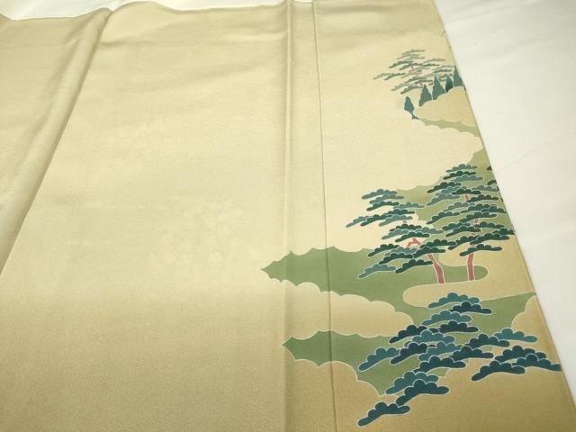 平和屋着物○十日町友禅作家 阿部佳雪 色留袖 風景松文 正絹 逸品