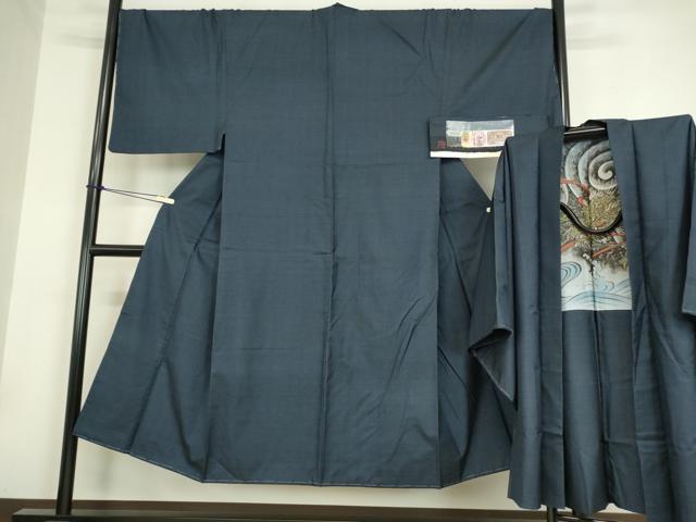 平和屋着物●男性　本場大島紬　アンサンブル　キングサイズ　100亀甲　総詰め　証紙付き　正絹　逸品　DAAY9352az