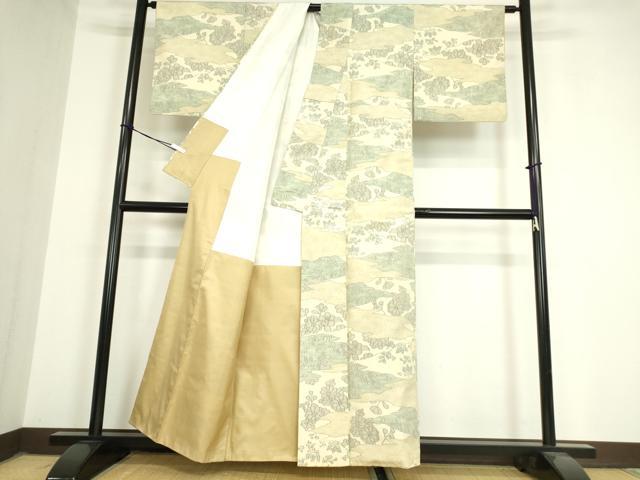 平和屋着物●上質な紬　霞取花文　正絹　逸品　DAAY9361az 平和屋着物○上質な紬 霞取花文 正絹 逸品 DAAY9361az