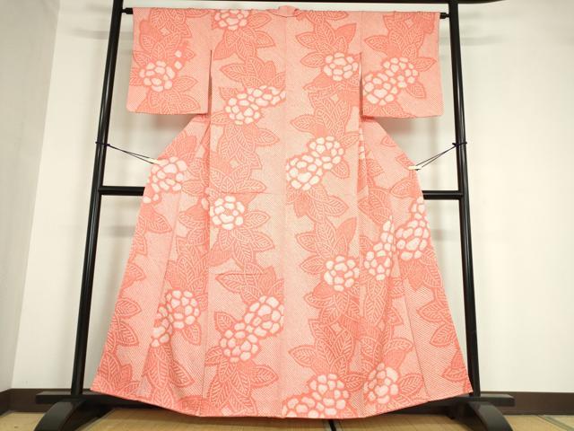 平和屋着物●上質な小紋　総絞り　草花文　正絹　逸品　DAAY9507az