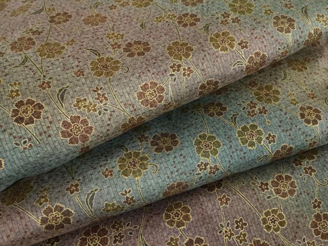 平和屋着物●本場染大島紬　草花文　金彩　正絹　逸品　DAAY9662az