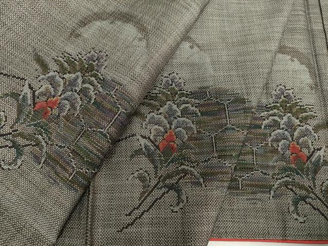 平和屋着物●本場大島紬　9マルキ　雪輪重ね花文　正絹　逸品　未使用　DAAZ0020ps