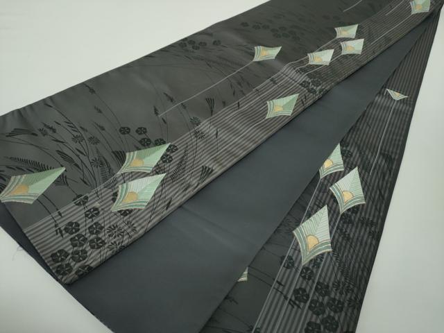 平和屋着物●六通柄袋帯　唐織　草花間道　金銀糸　正絹　逸品　DAAZ0041ps 平和屋着物○六通柄袋帯 唐織 草花間道 金銀糸 正絹 逸品