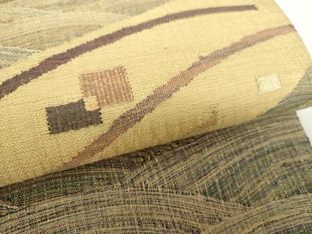 平和屋着物▽太鼓柄袋帯　スリーシーズン帯　春　夏　秋　すくい織　流水文　金糸　やまと誂製　正絹　逸品　DAAZ0046ps_2