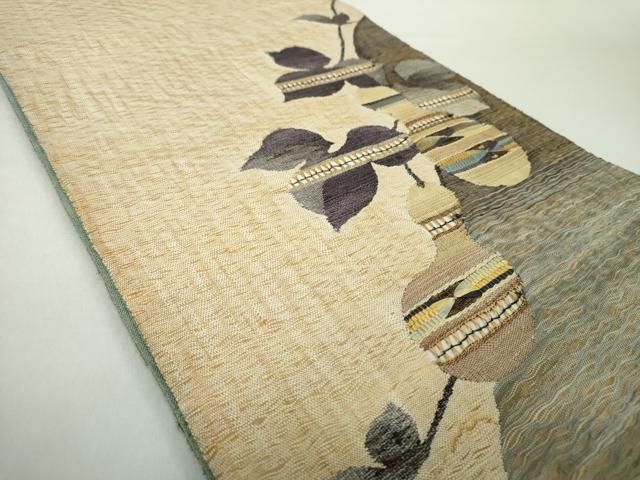 平和屋着物○太鼓柄袋帯 スリーシーズン帯 春 夏 秋 すくい織 もじり