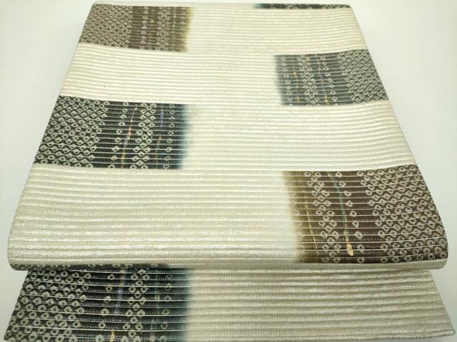 平和屋着物●両面　太鼓柄袋帯　鹿の子間道　金糸　正絹　逸品　DAAZ0101ps