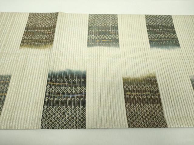 平和屋着物○両面 太鼓柄袋帯 鹿の子間道 金糸 正絹 逸品 DAAZ0101ps