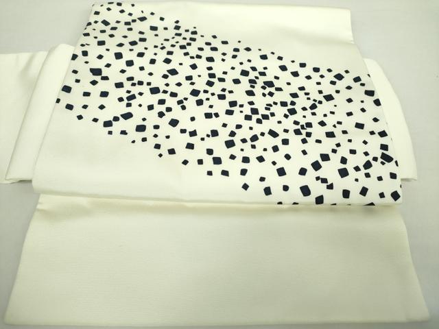 平和屋着物●塩瀬　つけ帯　箔散らし文　正絹　逸品　DAAZ0137ps