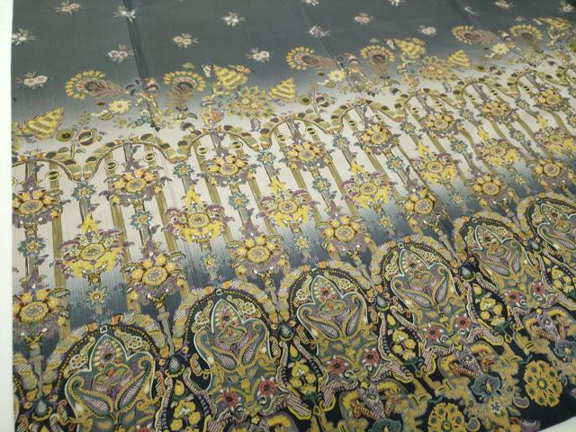 平和屋着物●訪問着　紬地　更紗花文　正絹　逸品　DAAZ0161ps 平和屋着物○訪問着 紬地 更紗花文 正絹 逸品 DAAZ0161ps