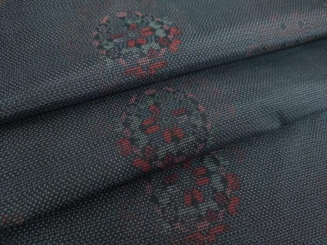 平和屋着物●本場大島紬　9マルキ　正倉院花文　正絹　逸品　DAAZ0222ps