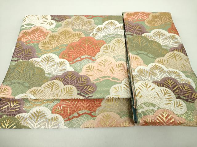 平和屋着物●佐賀錦　つけ帯　唐織　能衣若松重ね文　金糸　正絹　逸品　DAAZ0249ps