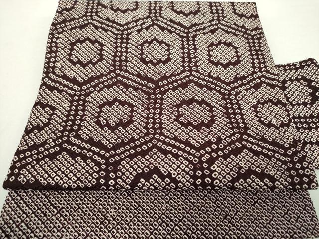 平和屋着物●九寸名古屋帯　総絞り　亀甲繋ぎ　正絹　逸品　未使用　DAAZ0292ps