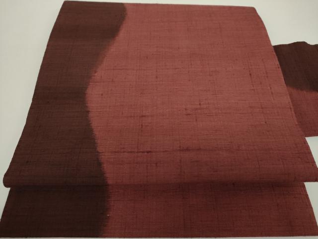 平和屋着物●九寸名古屋帯　紬地　変わり間道　正絹　逸品　未使用　DAAZ0312ps