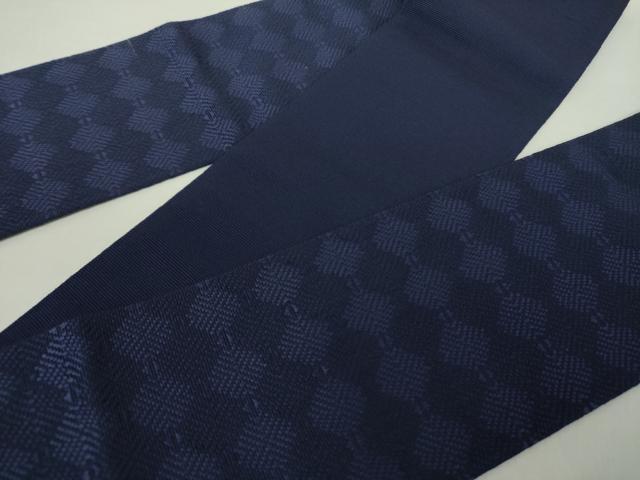 平和屋着物●男性　本場筑前博多織　角帯　菱繋ぎ　正絹　逸品　未使用　DAAZ0321ps