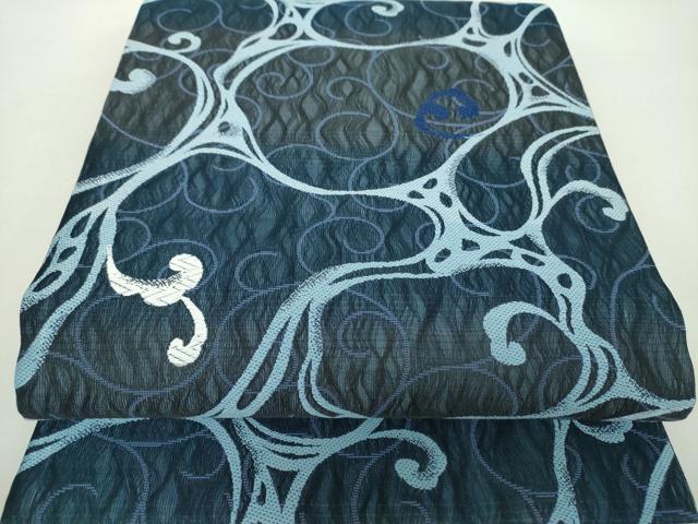 平和屋着物▽両面　六通柄袋帯　スリーシーズン帯　春　夏　秋　櫛織り　流水文　正絹　逸品　未使用　DAAZ0338ps