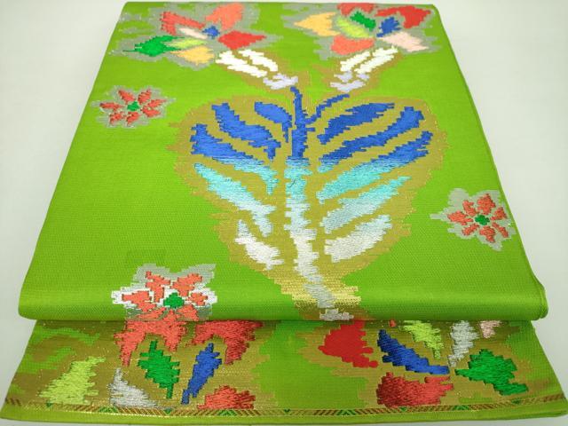 平和屋着物●六通柄　本袋帯　龍村平蔵柄　名物モール華文　金銀糸　正絹　逸品　DAAZ0347ps