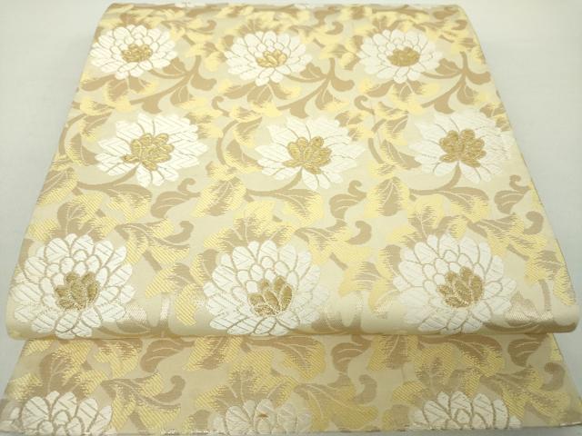 平和屋着物●西陣　伝統工芸士　大塩宏二郎　六通柄袋帯　唐織　唐三彩　花唐草文　金糸　正絹　逸品　DAAZ0360ps