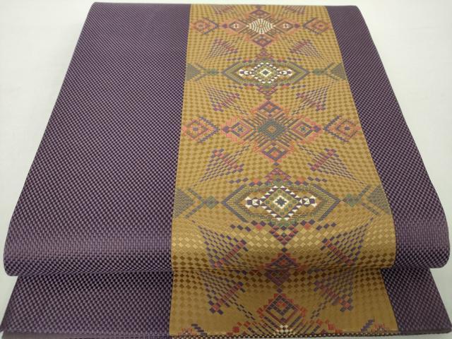 平和屋着物●本場筑前博多織　六通柄袋帯　花菱間道　正絹　逸品　DAAZ0412ps