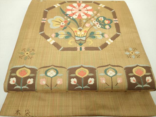 平和屋着物●六通柄　本袋帯　欧風　正絹　逸品　DAAZ0415ps