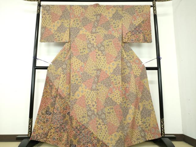 平和屋着物●訪問着　切嵌舞蝶更紗花文　ますいわ屋扱い　正絹　逸品　DAAZ0471ps