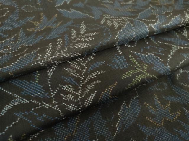 平和屋着物●本場大島紬　7マルキ　草葉文　正絹　逸品　DAAZ0498ps