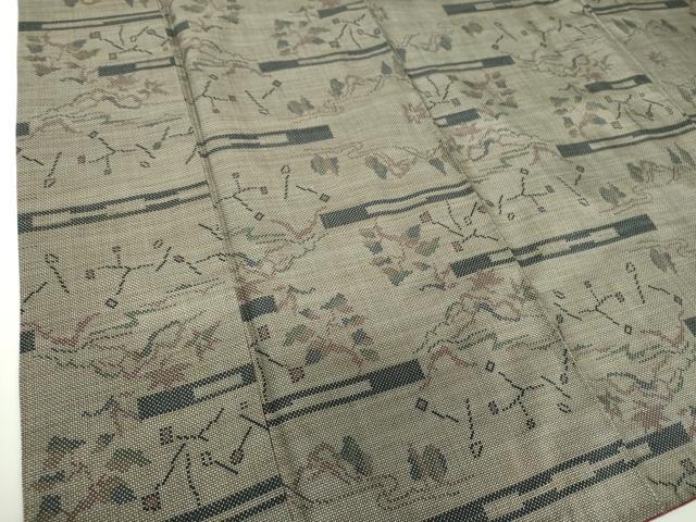 平和屋着物○本場大島紬 7マルキ 横段風景文 正絹 逸品 未使用