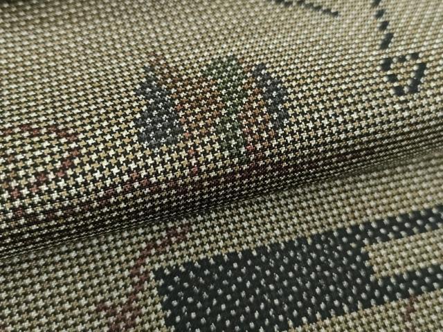 平和屋着物○本場大島紬 7マルキ 横段風景文 正絹 逸品 未使用