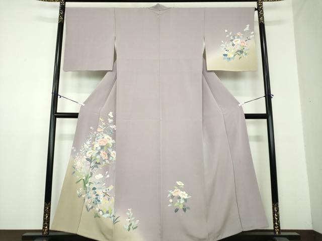 平和屋着物●訪問着　友禅　作家物　糸車花文　暈し染め　さが美扱い　正絹　逸品　DAAZ0536ps