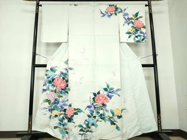 平和屋着物●訪問着　友禅　紫陽花　正絹　逸品　DAAZ0682ps