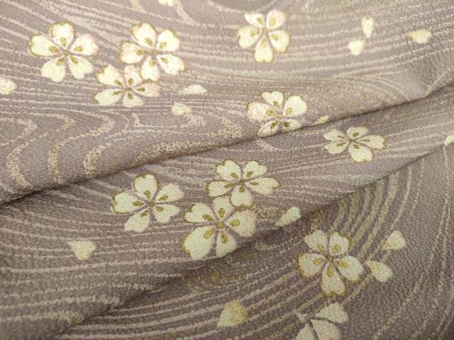 平和屋着物●上質な小紋　流水桜　金彩　正絹　逸品　未使用　DAAZ0687ps