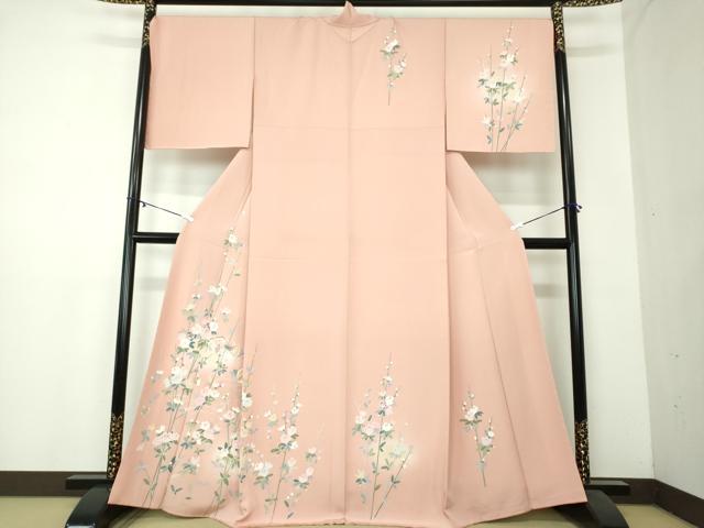 平和屋着物●訪問着　鴛鴦花文　暈し染め　金彩　正絹　逸品　DAAZ0698ps