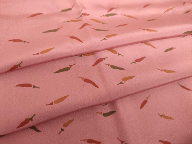 平和屋着物●上質な長襦袢　無双仕立て　成り物　唐辛子　正絹　逸品　未使用　DAAZ0706ps