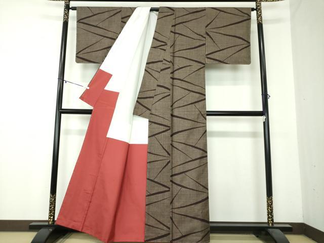 平和屋着物●本場大島紬　7マルキ　古代染色純泥染　斜線文　恵原治作　証紙付き　正絹　逸品　未使用　DAAZ0727ps