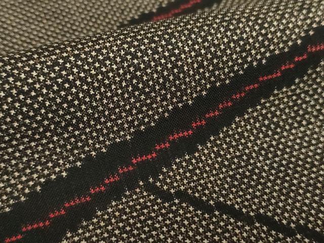 平和屋着物●本場大島紬　7マルキ　古代染色純泥染　斜線文　恵原治作　証紙付き　正絹　逸品　未使用　DAAZ0727ps