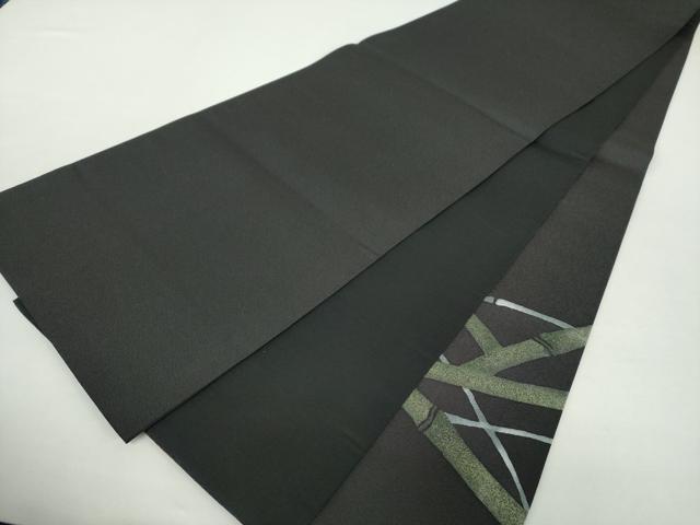 平和屋着物○太鼓柄袋帯 手描き 竹節 黒地 金彩 正絹 逸品 DAAZ0795ps