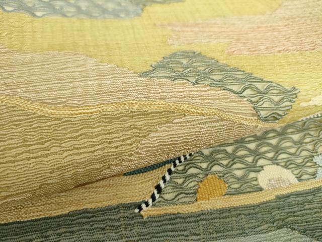 平和屋着物▽太鼓柄袋帯　スリーシーズン帯　春　夏　秋　すくい織　霞文　正絹　逸品　DAAZ0800ps_2