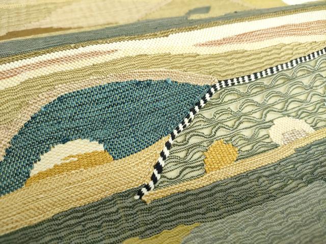 平和屋着物▽太鼓柄袋帯　スリーシーズン帯　春　夏　秋　すくい織　霞文　正絹　逸品　DAAZ0800ps_3