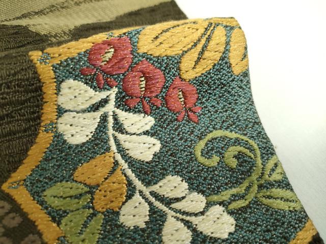 平和屋着物○六通柄袋帯 唐織 雪輪花文 金銀糸 正絹 逸品