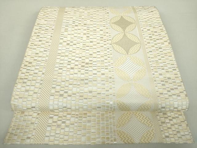 平和屋着物●本場筑前博多織　八寸名古屋帯　七宝間道　金糸　正絹　逸品　DAAZ0842ps
