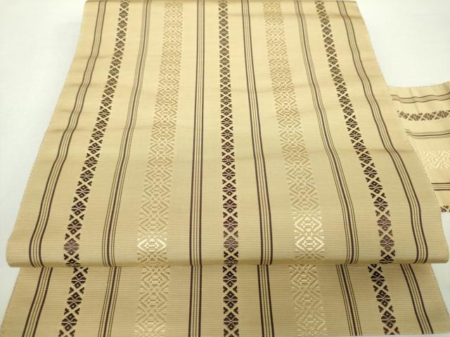 平和屋着物●本場筑前博多織　八寸名古屋帯　献上　正絹　逸品　DAAZ0848ps