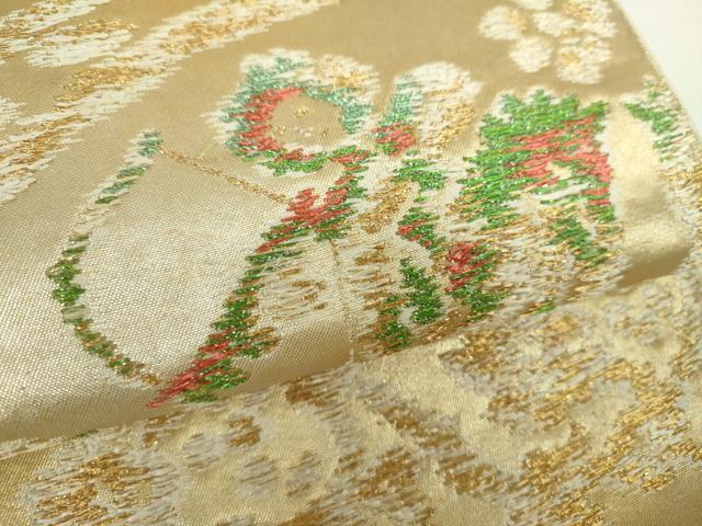 平和屋着物○六通柄袋帯 狩猟連珠 金銀糸 三越扱い 正絹 逸品