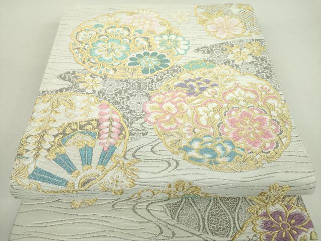 平和屋着物●両面　六通柄袋帯　唐織　華・想衣　金銀糸　正絹　逸品　DAAZ0894ps