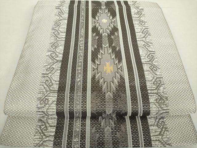 平和屋着物●本場筑前博多織　八寸名古屋帯　菱間道　正絹　逸品　DAAZ0941ps