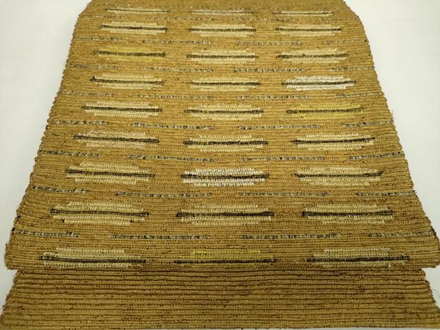 平和屋着物●八寸名古屋帯　紬地　横段文　正絹　逸品　DAAZ0942ps