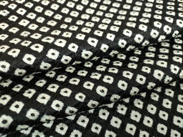 平和屋着物●大変加工の良い総絞り小紋　黒地　正絹　逸品　DAAZ0976ps