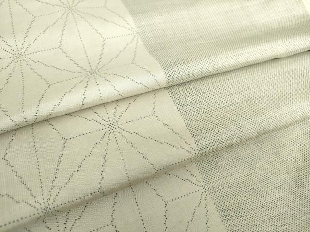 平和屋着物●本場大島紬　白大島　9マルキ　麻の葉間道　正絹　逸品　DAAZ0983ps